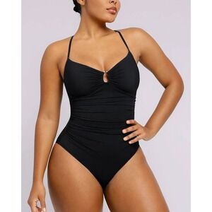 Shapellx One-Piece Swimsuit Black Size Large New With Tags